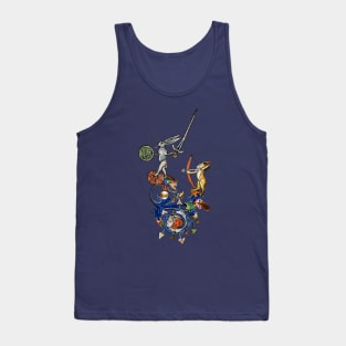 WEIRD MEDIEVAL BESTIARY Killer Rabbits With Sword and Bow Tank Top